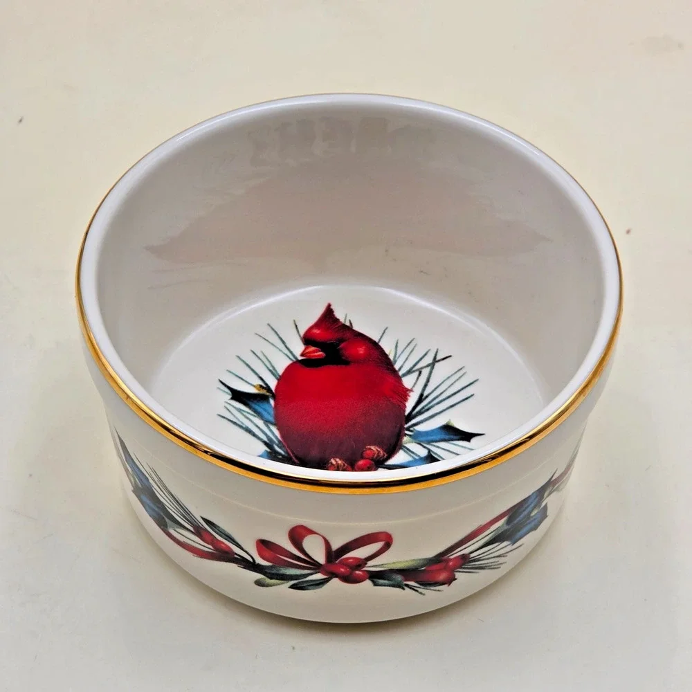 Lenox Winter Greetings Cardinal Dip Bowl 4.5